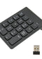 2.4G Wireless Numeric Keypad Chocolate Keys Plug and Play 18 Keys Number Numpad for Bank Accountant