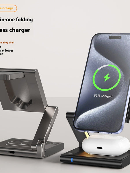 Folding Mobile Phone Headset Watch Three-in-One Wireless Charger