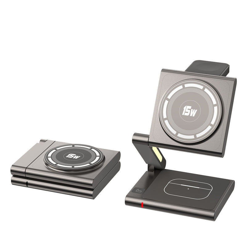 Folding Mobile Phone Headset Watch Three-in-One Wireless Charger