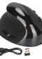 Left Hand Vertical Mouse 2.4G Wireless Vertical Ergonomic Mouse Rechargeable Mouse with USB Adapter Adjustable DPI for PC Black