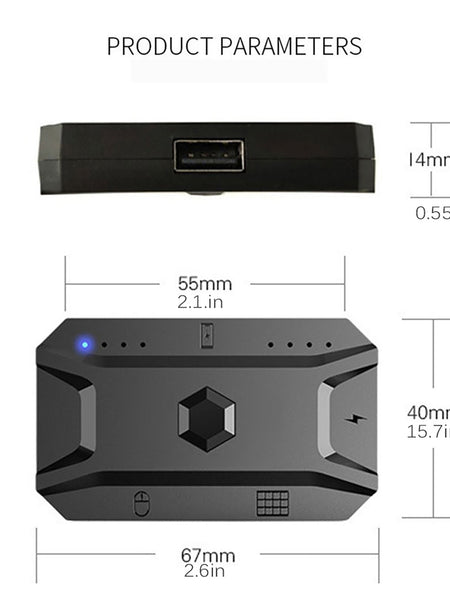 M1 Pro Keyboard Mouse Converter Portable Mobile Game Keyboard and Mouse Adapter BT5.0 Connection Support Android System