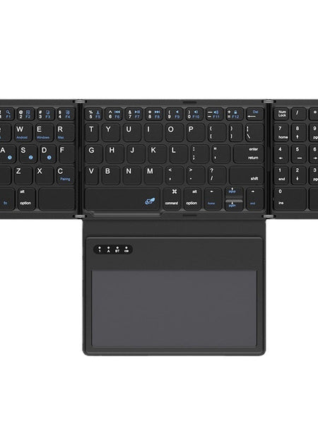 New B055 Business Leather Large Touch Version Bluetooth Folding Keyboard
