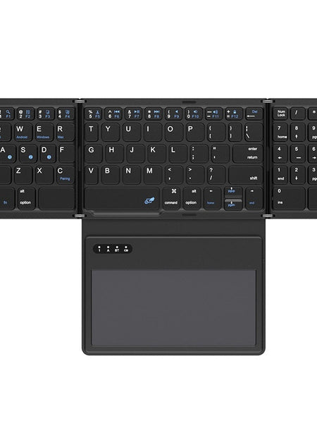 New B055 Business Leather Large Touch Version Bluetooth Folding Keyboard