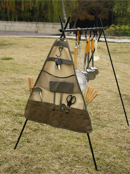 Outdoor Camping Tableware Spatula Spoon Hanging Cookware Foldable Tableware Bag