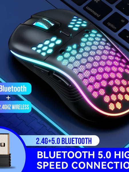 SA-1 Dual Mode Honeycomb Shell RGB Wireless Bluetooth Computer Gaming Mouse