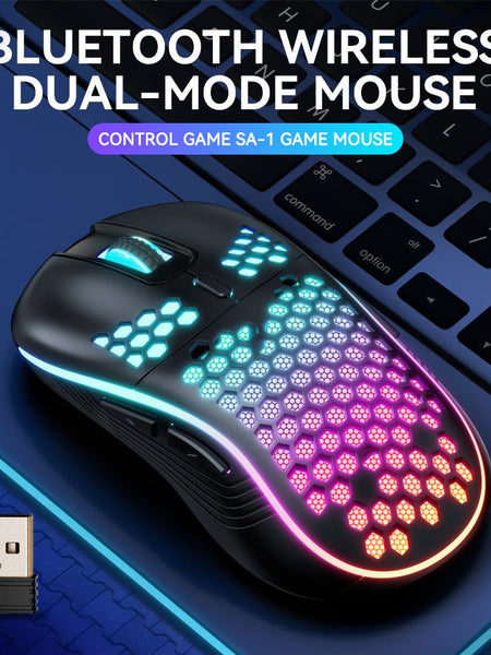 SA-1 Dual Mode Honeycomb Shell RGB Wireless Bluetooth Computer Gaming Mouse
