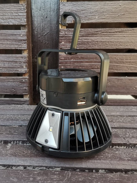 Solar Camping Light Foldable Fan Hanging Hook Rechargeable Battery Operated USB 3 Level Air Flow Fan For Camping Tent
