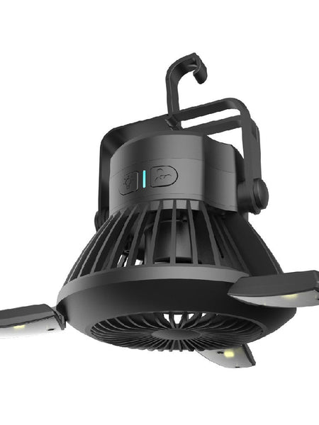 Solar Camping Light Foldable Fan Hanging Hook Rechargeable Battery Operated USB 3 Level Air Flow Fan For Camping Tent