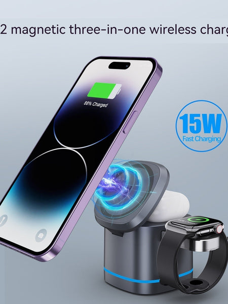 Three-in-one Folding Magnetic Wireless Fast Charging Charger