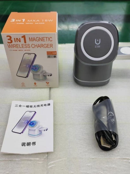 Three-in-one Folding Magnetic Wireless Fast Charging Charger