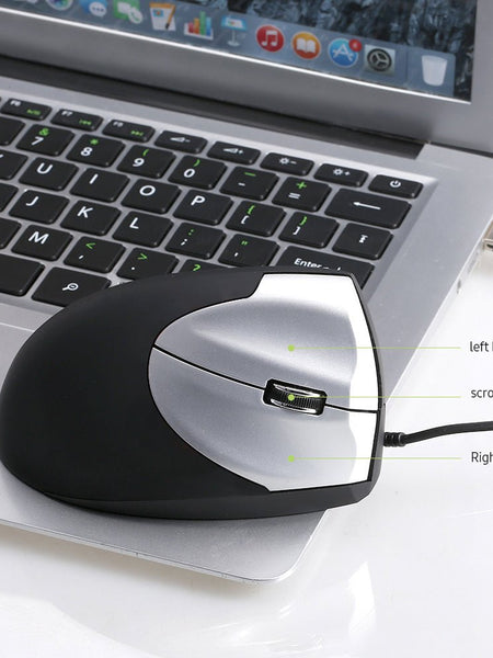Vertical Wired Mouse Ergonomic Optical 3 Key Gaming Office Mouse for PC /Laptop Black