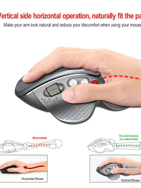 Wireless Vertical Mouse Side Roller Ergonomics