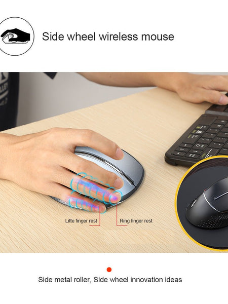 Wireless Vertical Mouse Side Roller Ergonomics